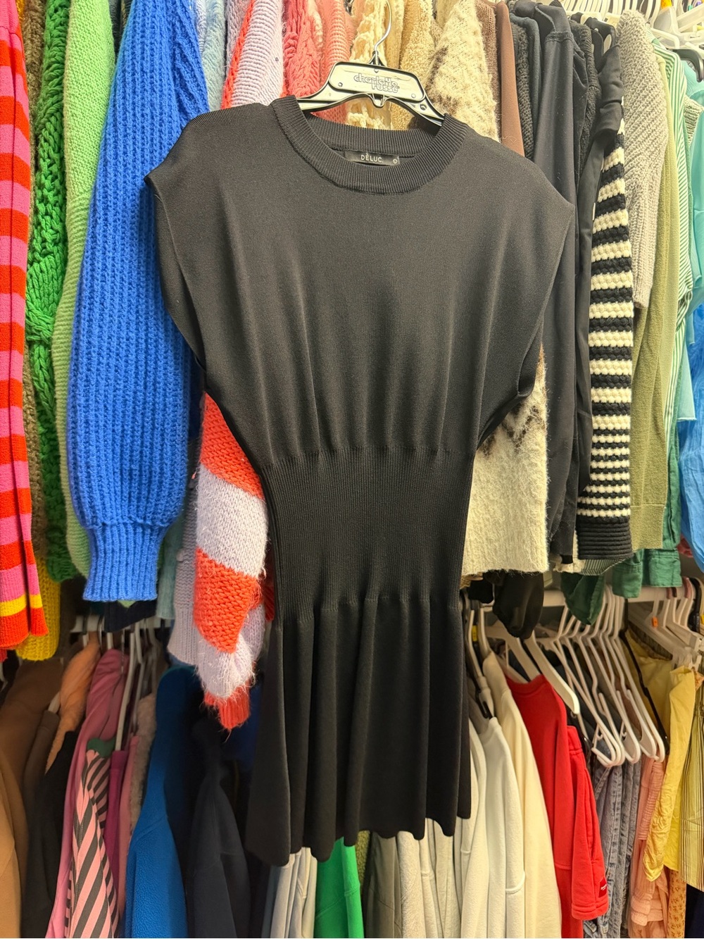 Deluc Black Short Sleeve Mini Dress